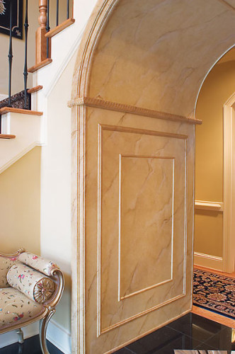 Faux painted arched doorway