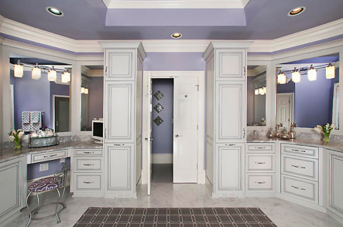 Master bathroom with his and her vanities.