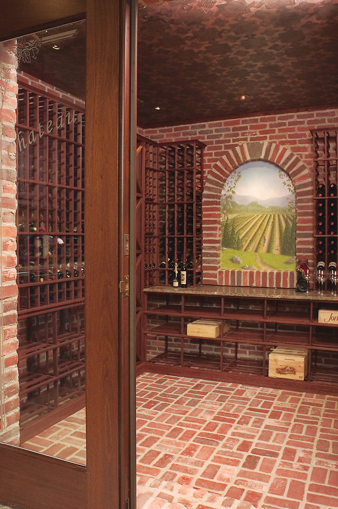 Mural on the wall of a wine cellar